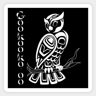 Owl (Gookooko'oo) White Night Sticker